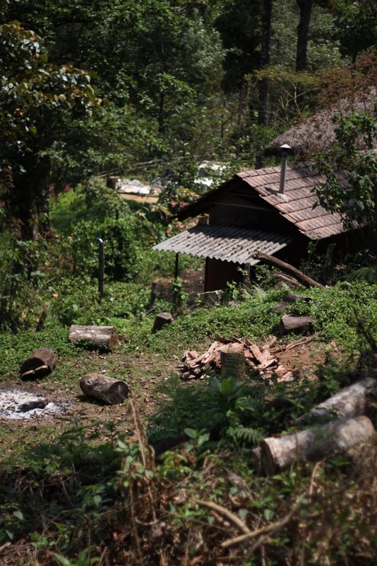 A nearby hut in the valley.